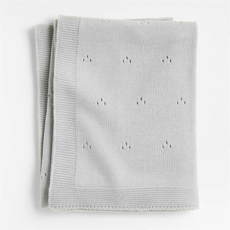 Crate&Barrell Pointelle Knit Baby Stroller Blanket