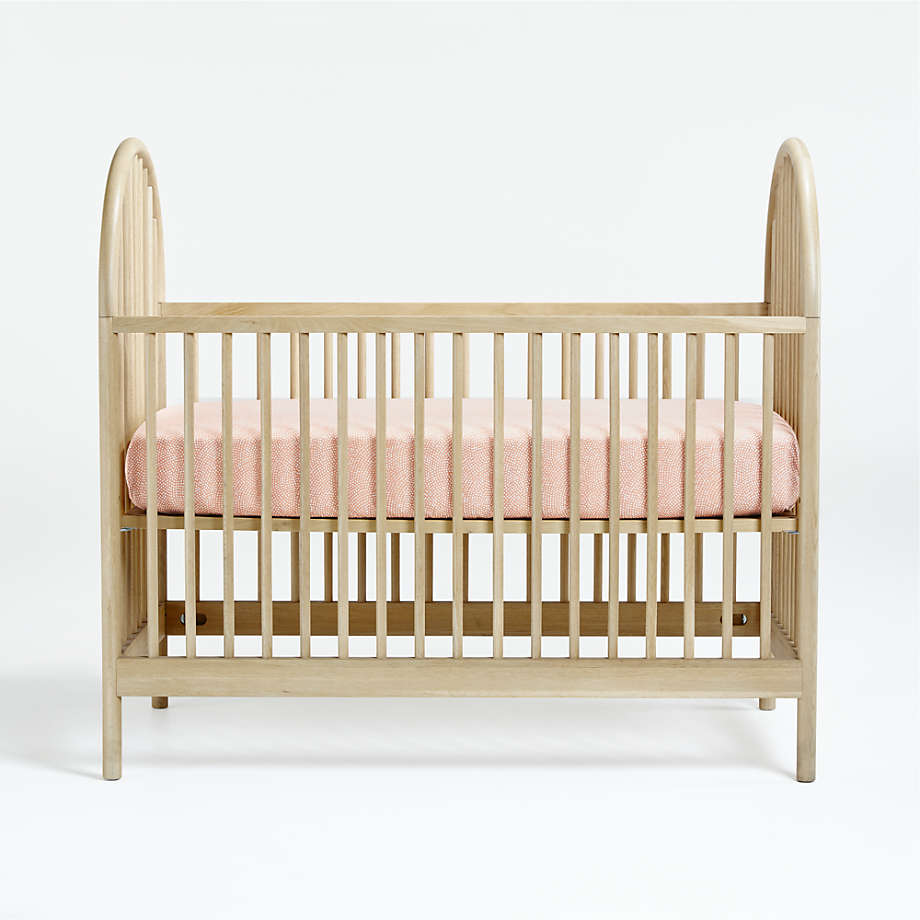 Crate&Barrell Canyon Spindle Wood Convertible Baby Crib by Leanne Ford - Natural