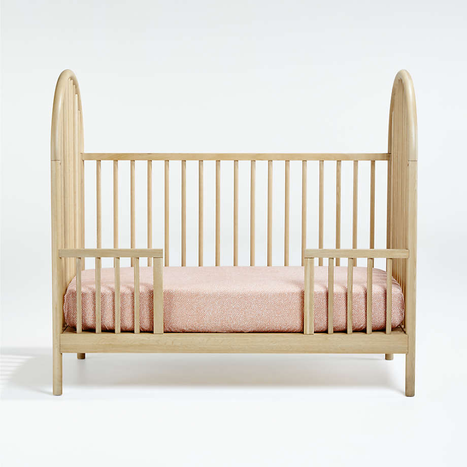 Crate&Barrell Canyon Spindle Wood Convertible Baby Crib by Leanne Ford - Natural